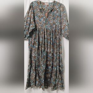 NWT 21 TARA BROOKLYN Floral Maxi Boho Dress Size L
